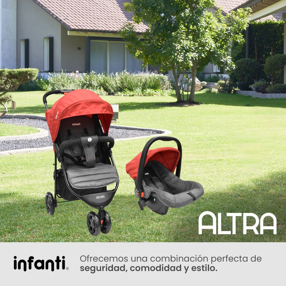 Carriola Sistema De Viaje Altra 4 En 1 Con Asiento De Auto Bambineto Y Base Para Auto