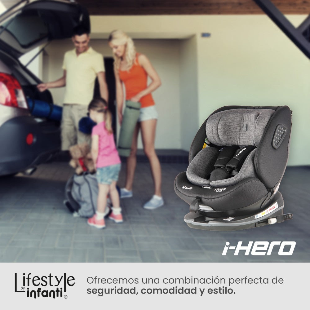 Autoasiento i Hero Con Giro 360° Sistema I-Size Instalación Fácil Y Tela Suave