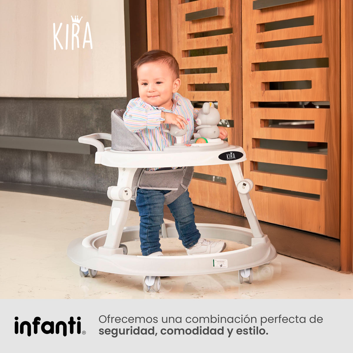 Andadera Kira Con Charola Musical Electrónica Asiento Removible Y Altura Ajustable