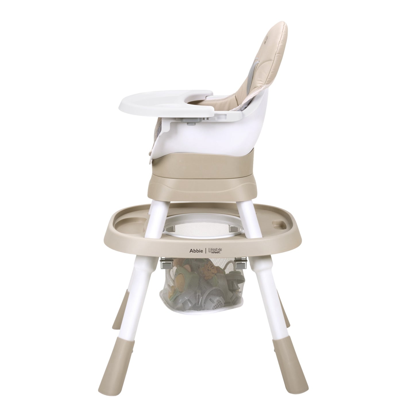 Silla Alta Abbie Color Arena Con Giro 360° Arnés De 5 Puntos