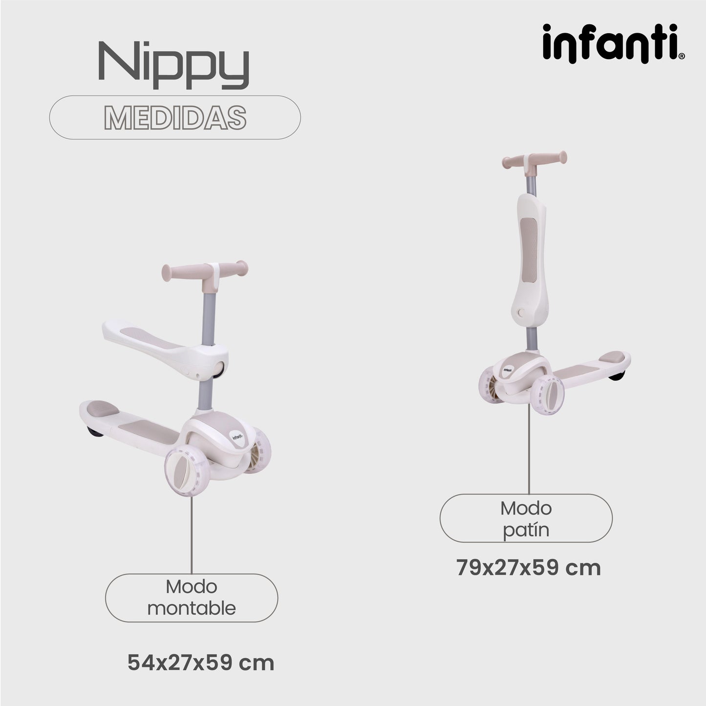 Patín - Montable 4 En 1 Infanti Nippy Con Barra De Seguridad