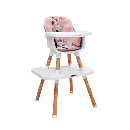 Silla Alta 6 En 1 Disney Con Arnés De 5 Puntos Charola Ajustable Y Funda Lavable