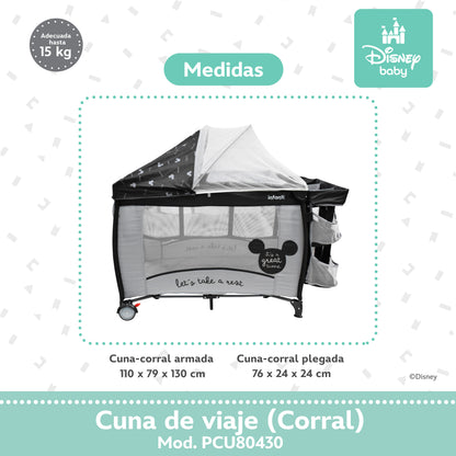 Cuna Disney Mickey 2 en 1 Con Cambiador Desmontable