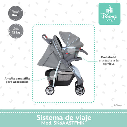 Carriola Funny Disney Con Sistema De Viaje Reclinación Ajustable y Arnés De Seguridad