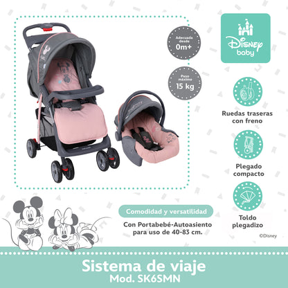 Carriola Funny Disney Con Sistema De Viaje Reclinación Ajustable y Arnés De Seguridad