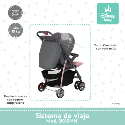Carriola Funny Disney Con Sistema De Viaje Reclinación Ajustable y Arnés De Seguridad