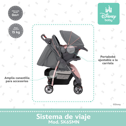 Carriola Funny Disney Con Sistema De Viaje Reclinación Ajustable y Arnés De Seguridad