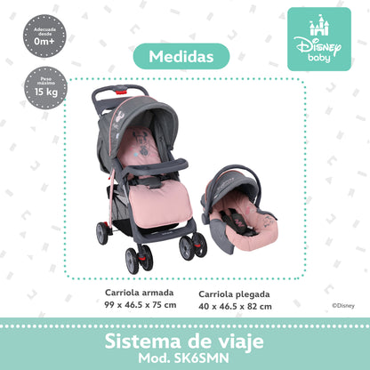 Carriola Funny Disney Con Sistema De Viaje Reclinación Ajustable y Arnés De Seguridad