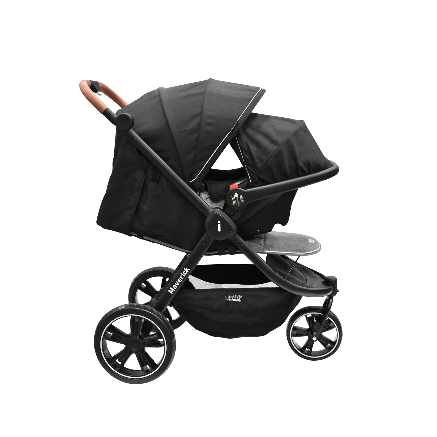 Set Carriola Travel Maverick y Cuna Gianna Lifestyle Gris