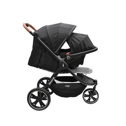 Set Carriola Travel Maverick y Cuna Gianna Lifestyle Gris