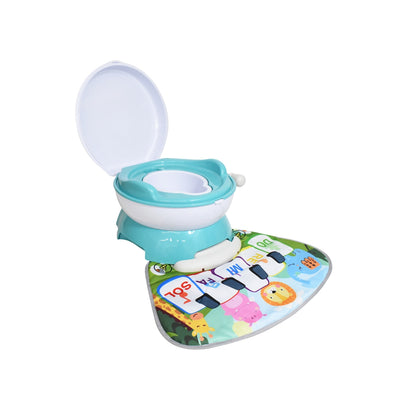 Bañito Entrenador Infanti 4 En 1 Con Piano Interactivo Turquesa