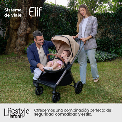 Carriola Elif Con Sistema De Viaje Base ISOFIX y Plegado Ultra Compacto