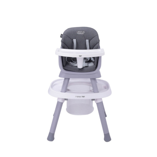 Silla Alta Manes 7 en 1 Con Asiento Giratorio De 360 grados y Charola Musical