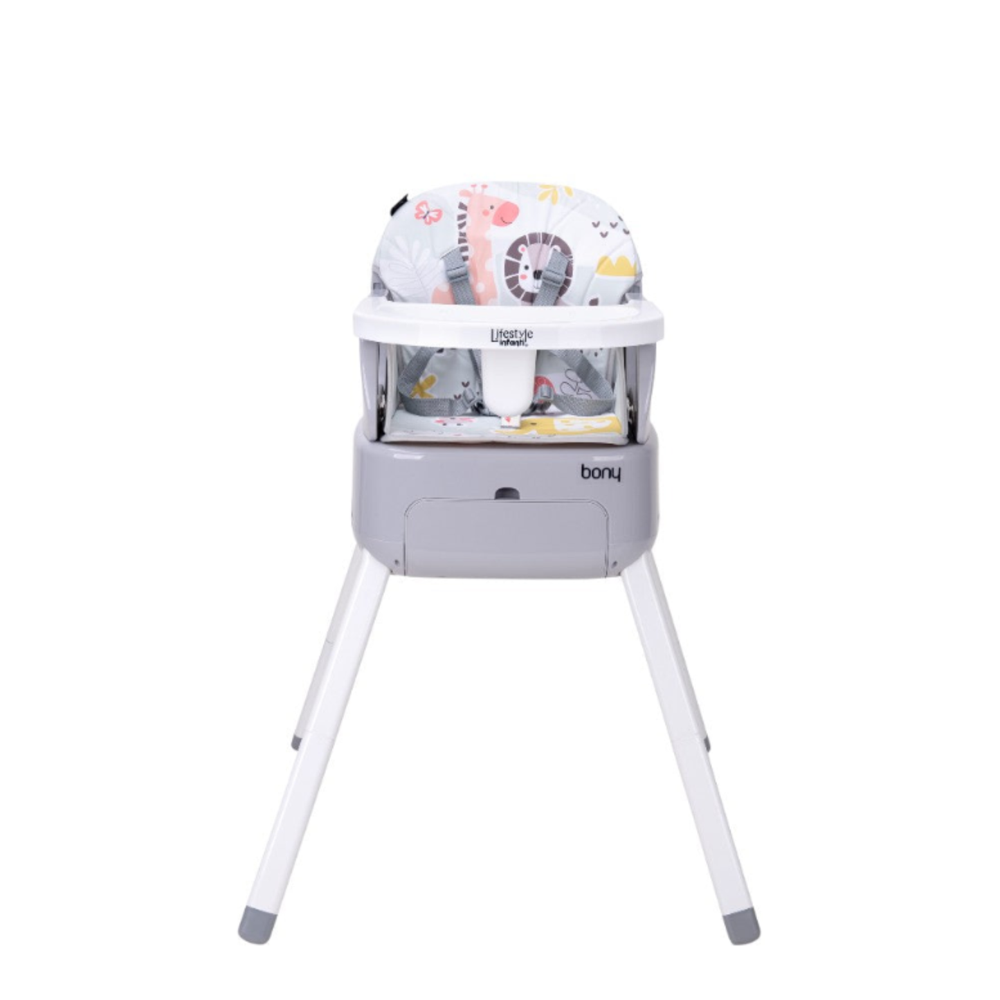 Silla Alta Bony 3 En 1 Con Charola Ajustable y Arnes De 5 Puntos