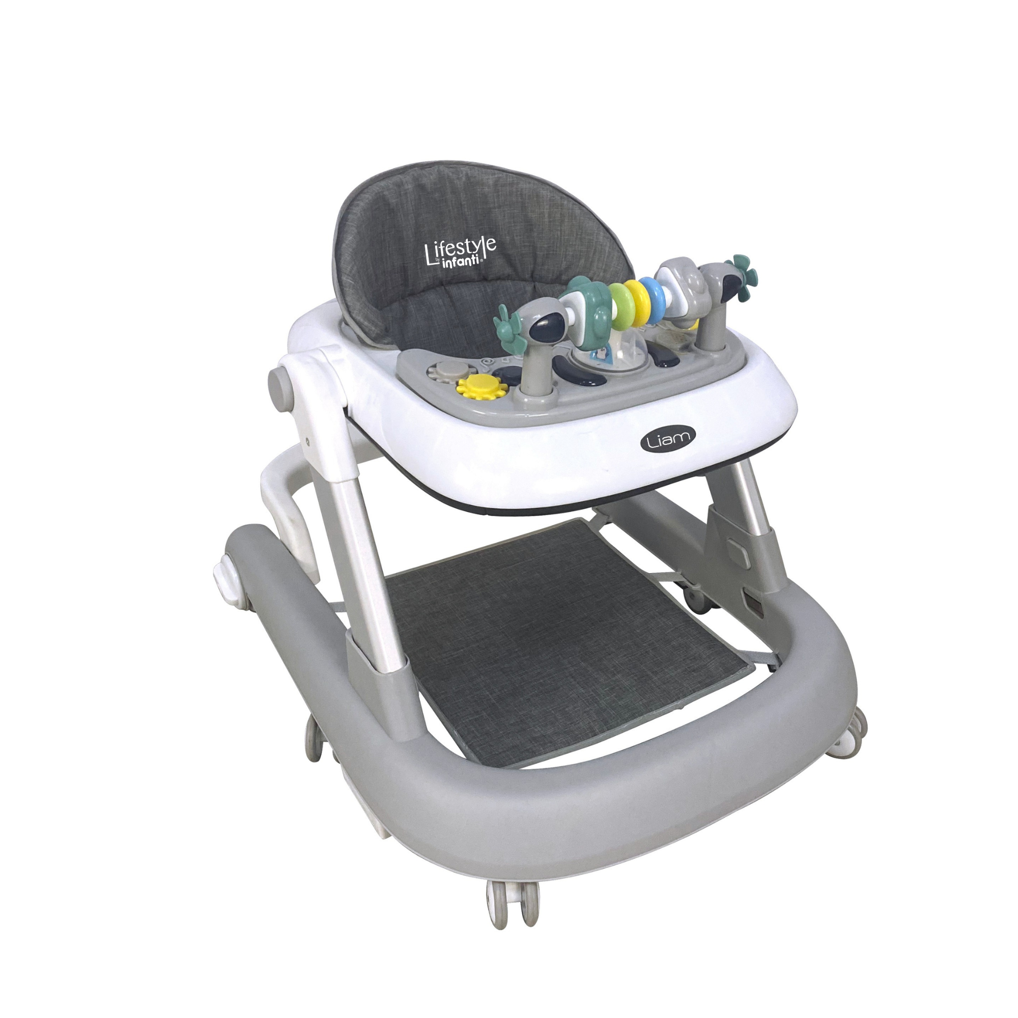 Andadera Liam 3 En 1 Con Charola Interactiva y Arnés De Seguridad Ajustable