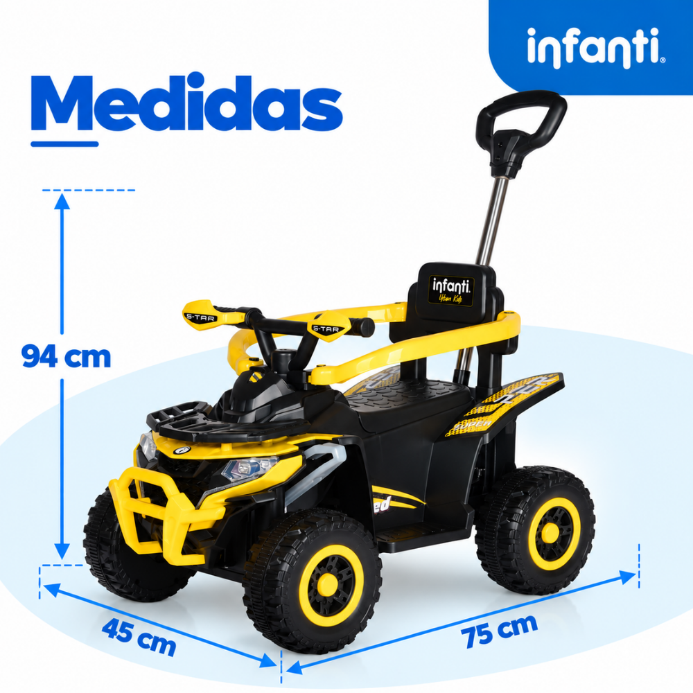 Cuatrimoto  Montable Urban Kids Con Música Y Luces, Barras De Seguridad