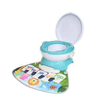 Bañito Entrenador Infanti 4 En 1 Con Piano Interactivo Turquesa