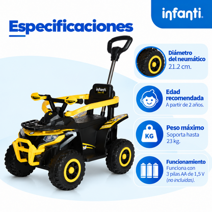 Cuatrimoto  Montable Urban Kids Con Música Y Luces, Barras De Seguridad