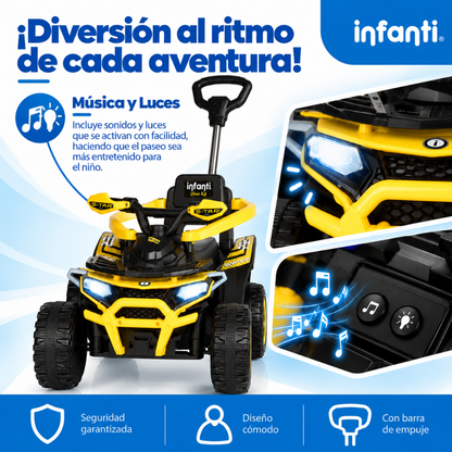 Cuatrimoto  Montable Urban Kids Con Música Y Luces, Barras De Seguridad