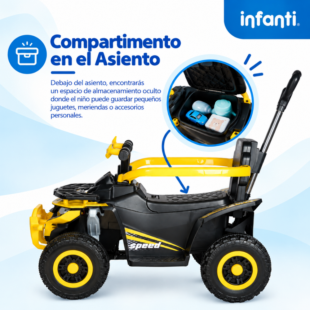 Cuatrimoto  Montable Urban Kids Con Música Y Luces, Barras De Seguridad
