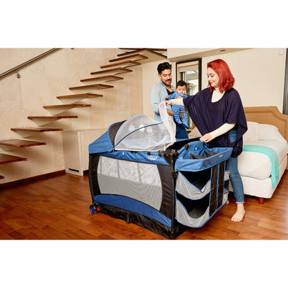 Cuna De Viaje Con Mosquitero, Organizador Y Cambiador