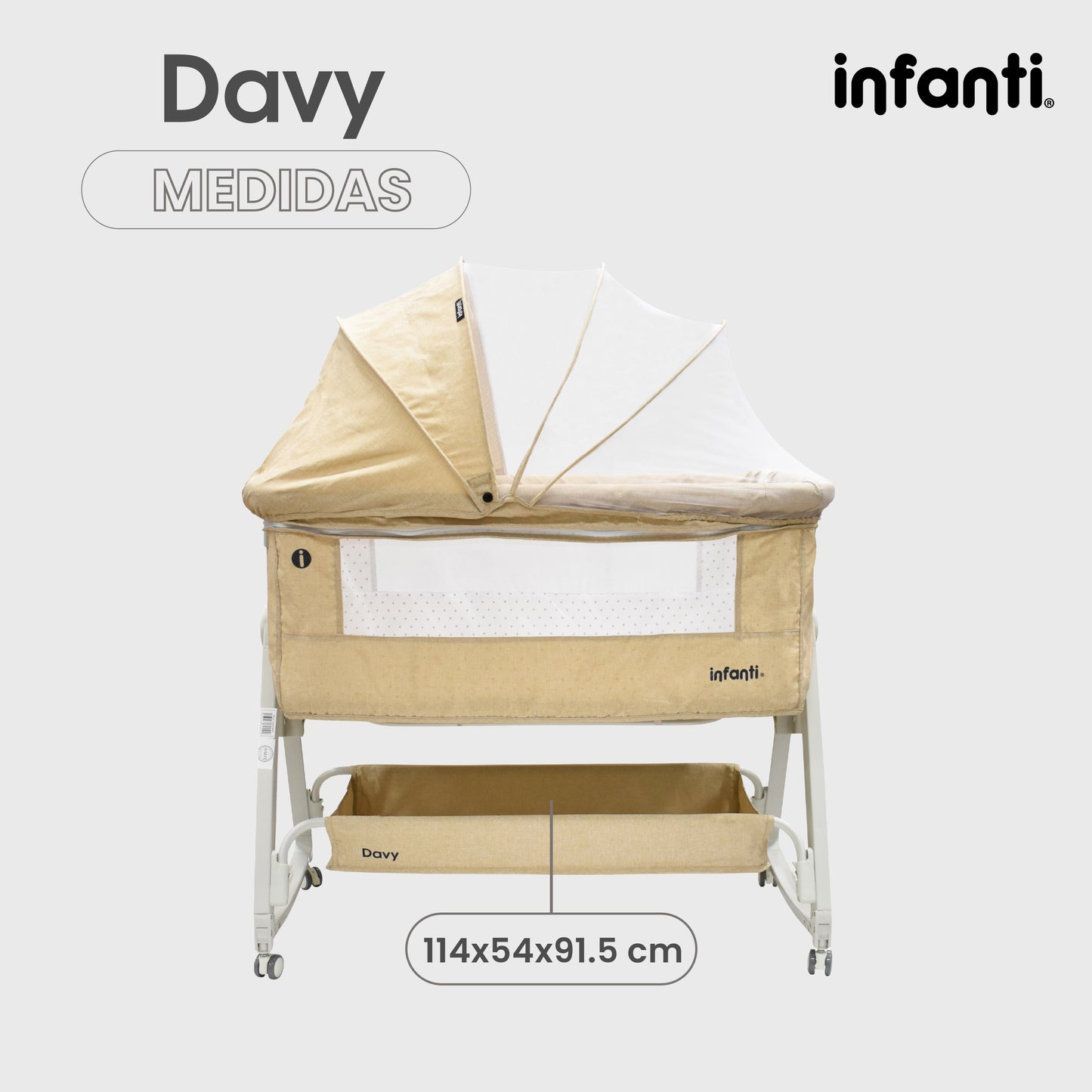 Cuna Corral Para Bebe Mosquitero Con Inclinación Regulable