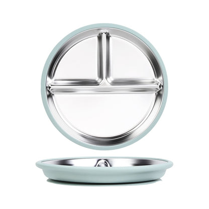 Plato De Acero Inoxidable Con Base De Succión Silicón Divisiones Y Diseño Térmico