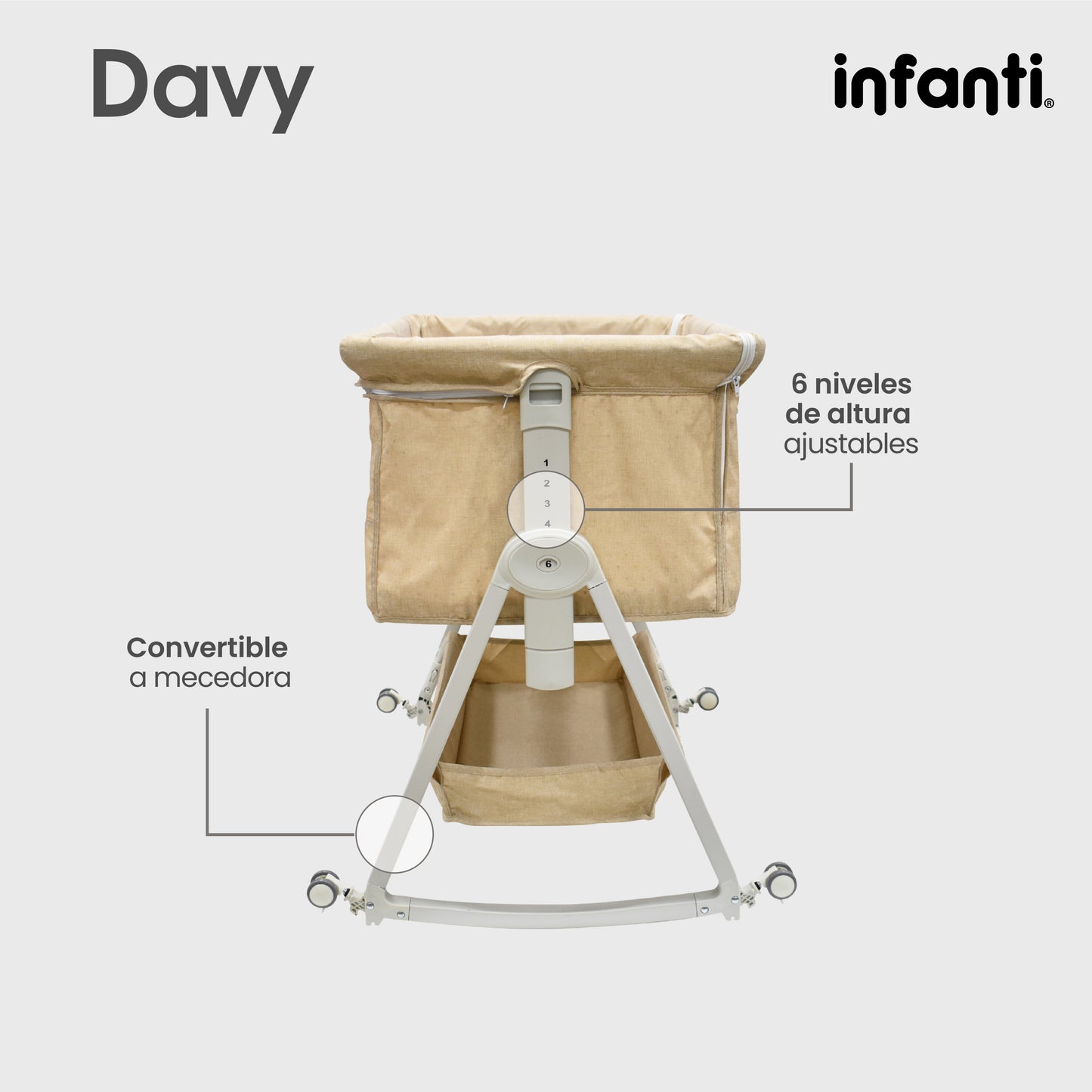 Cuna Corral Para Bebe Mosquitero Con Inclinación Regulable