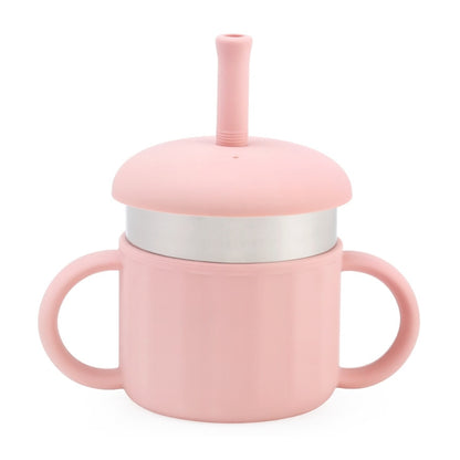 Vaso Térmico Con Popote Straw Cup Con Popote Y Asas Integradas Diseño Práctico Y Fácil De Transportar