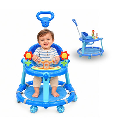 Andadera Picnic Con Tablero Interactivo Altura Ajustable Y Barra De Empuje