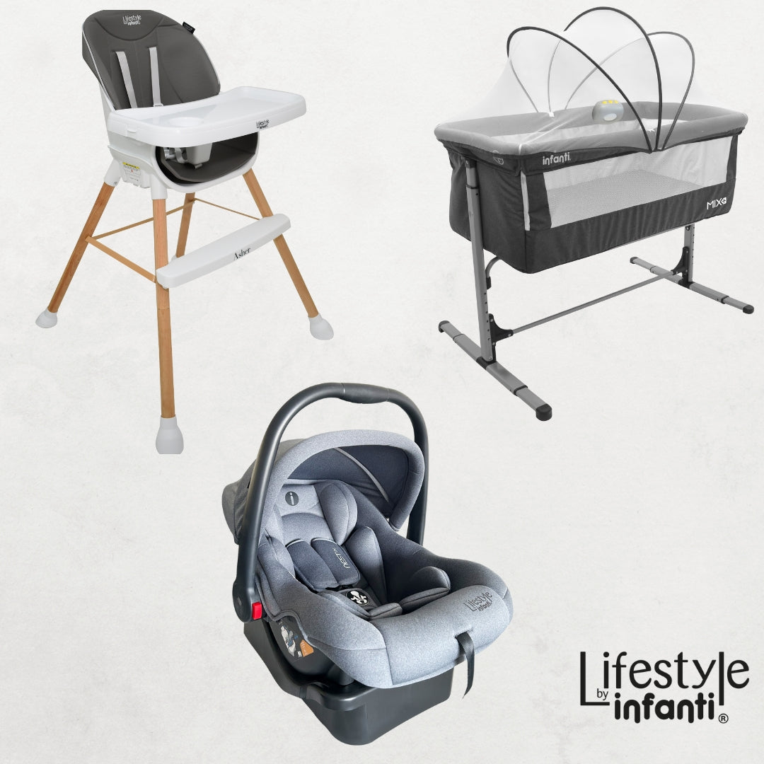 Combo Silla, Colecho y Autoasiento con Base Lifestyle By Infanti