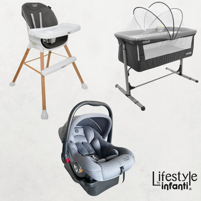 Combo Silla, Colecho y Autoasiento con Base Lifestyle By Infanti