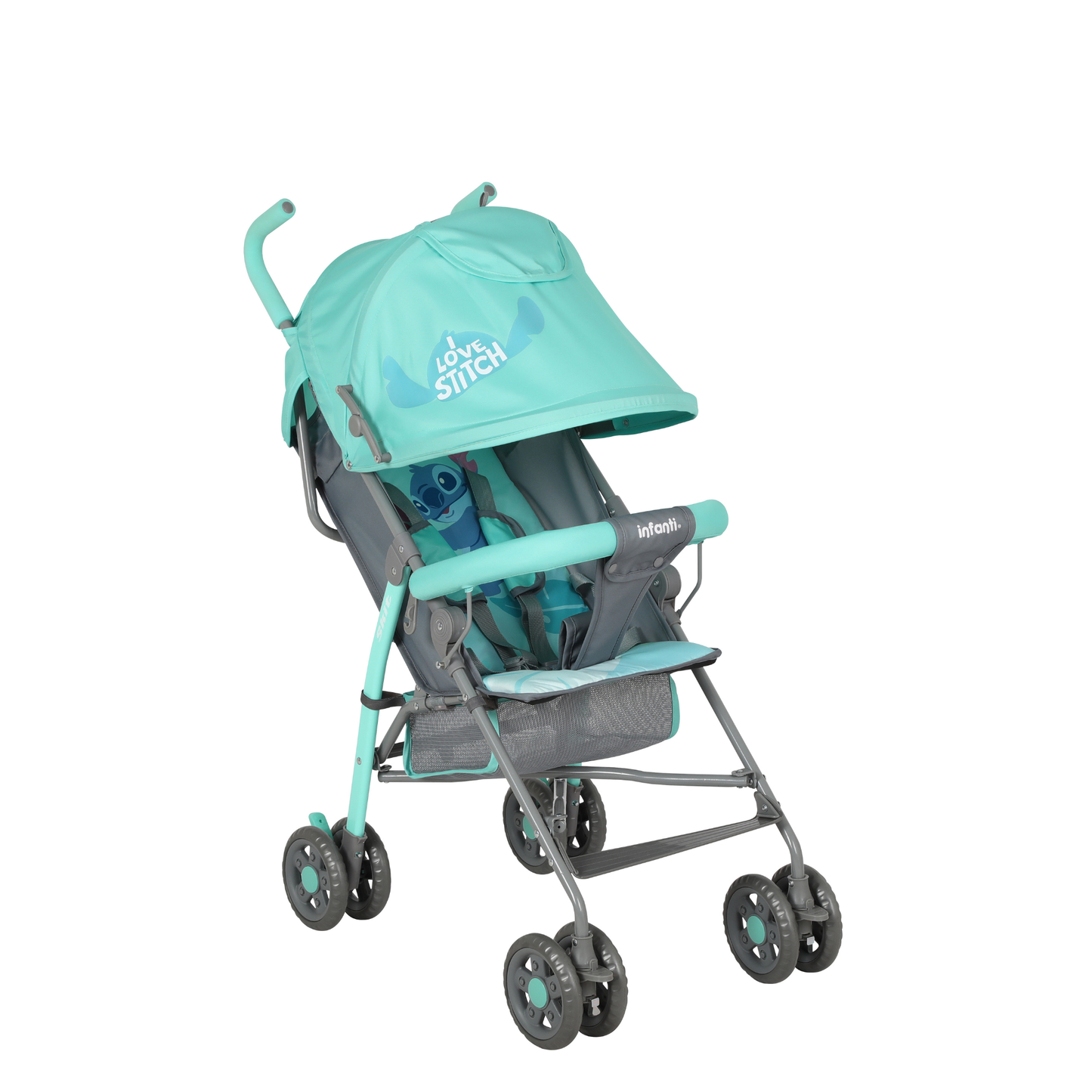 Carriola Bastón Stitch Disney Con Reclinación Ajustable Ultra Ligera y Plegable