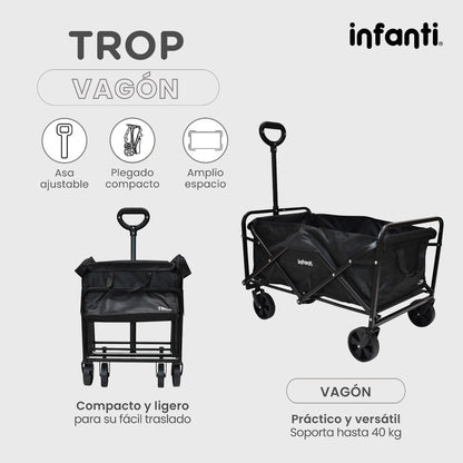 Carrito De Paseo Vagón Trop Infanti Plegable Y Multiusos