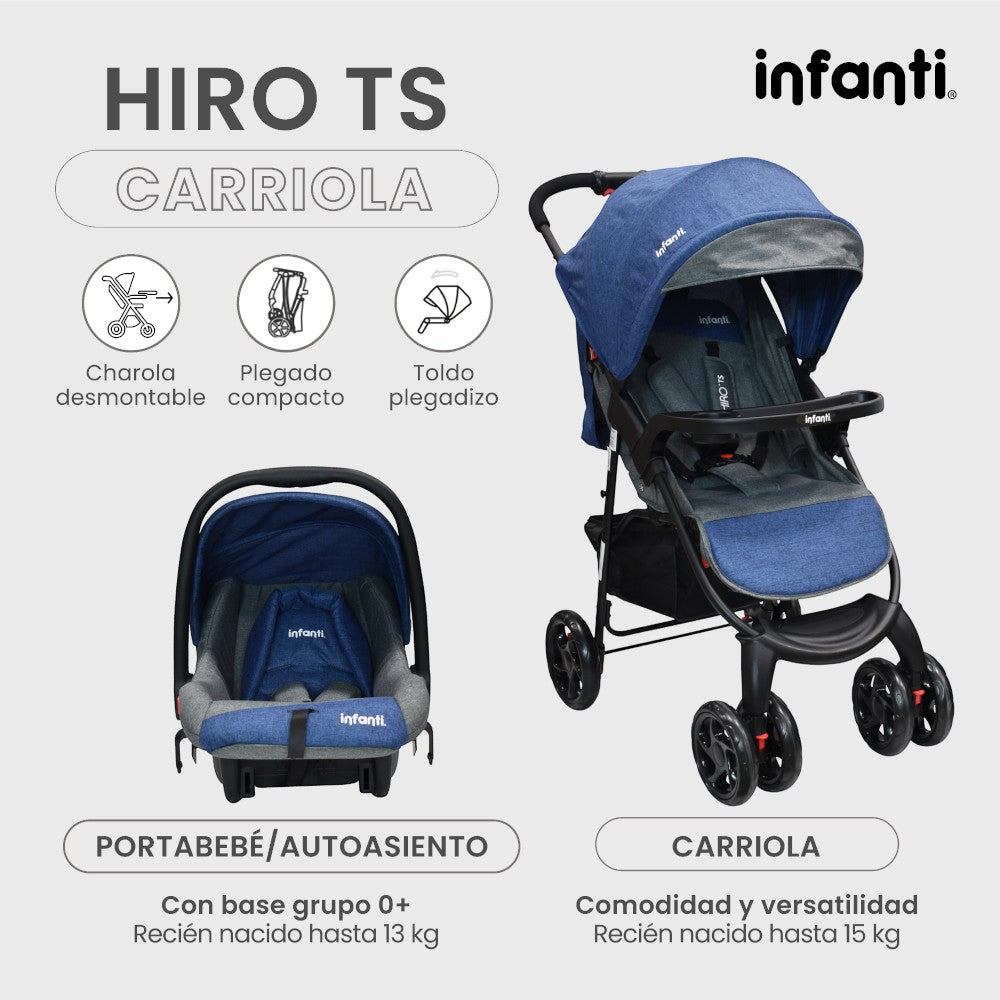 Carriola Travel System Hiro TS Infanti Multiposiciones