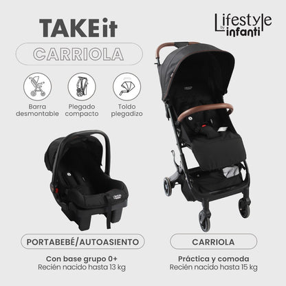 Carriola Travel System Take It Lifestyle by Infanti Color Black