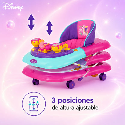 Andadera Minnie Disney Rosa Con Tablero Interactivo Musical y Asiento Comodo