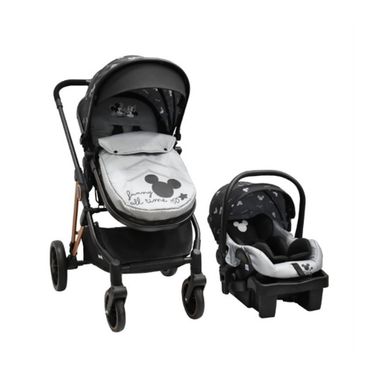 Carriola Ana Disney Mickey Gris Con Sistema De Viaje Arnes 5 Puntos y Barra Frontal Desmontable