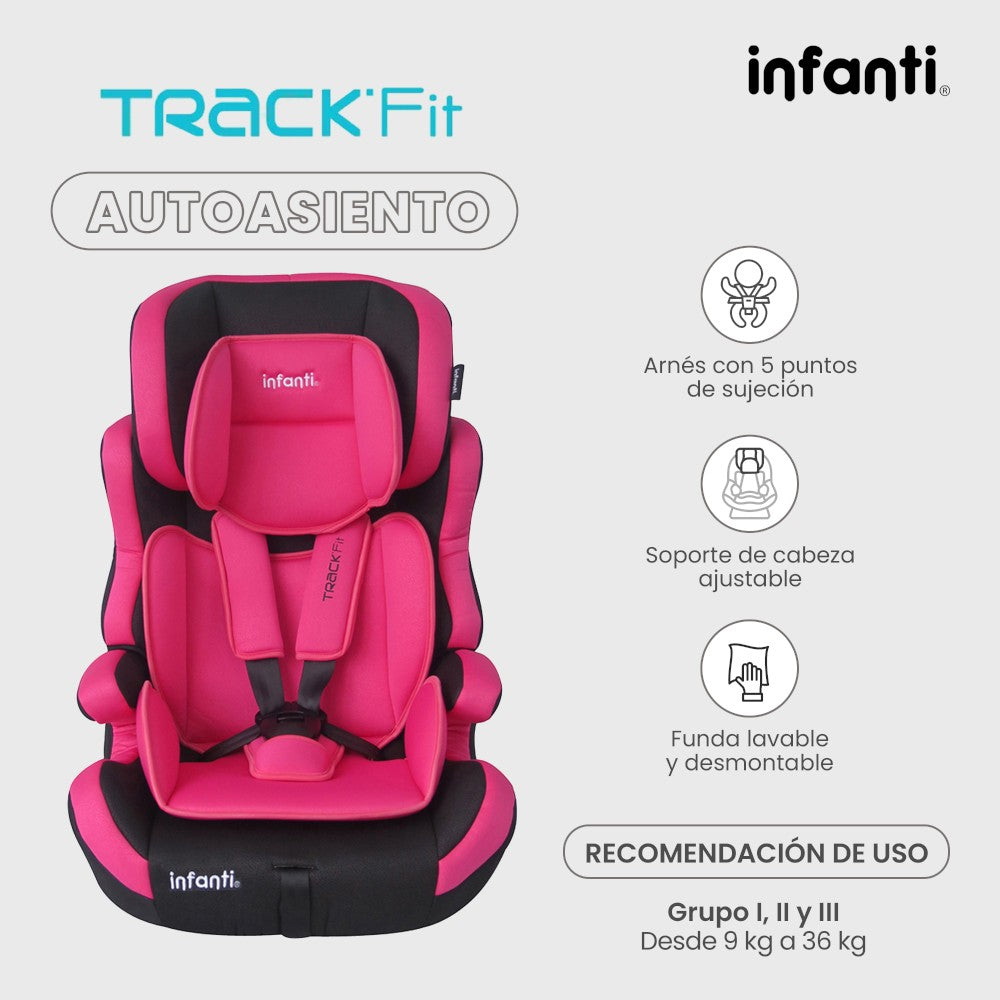 Autoasiento Infanti Track Fit Booster Grupo 1, 2 y 3 Anclaje Universal