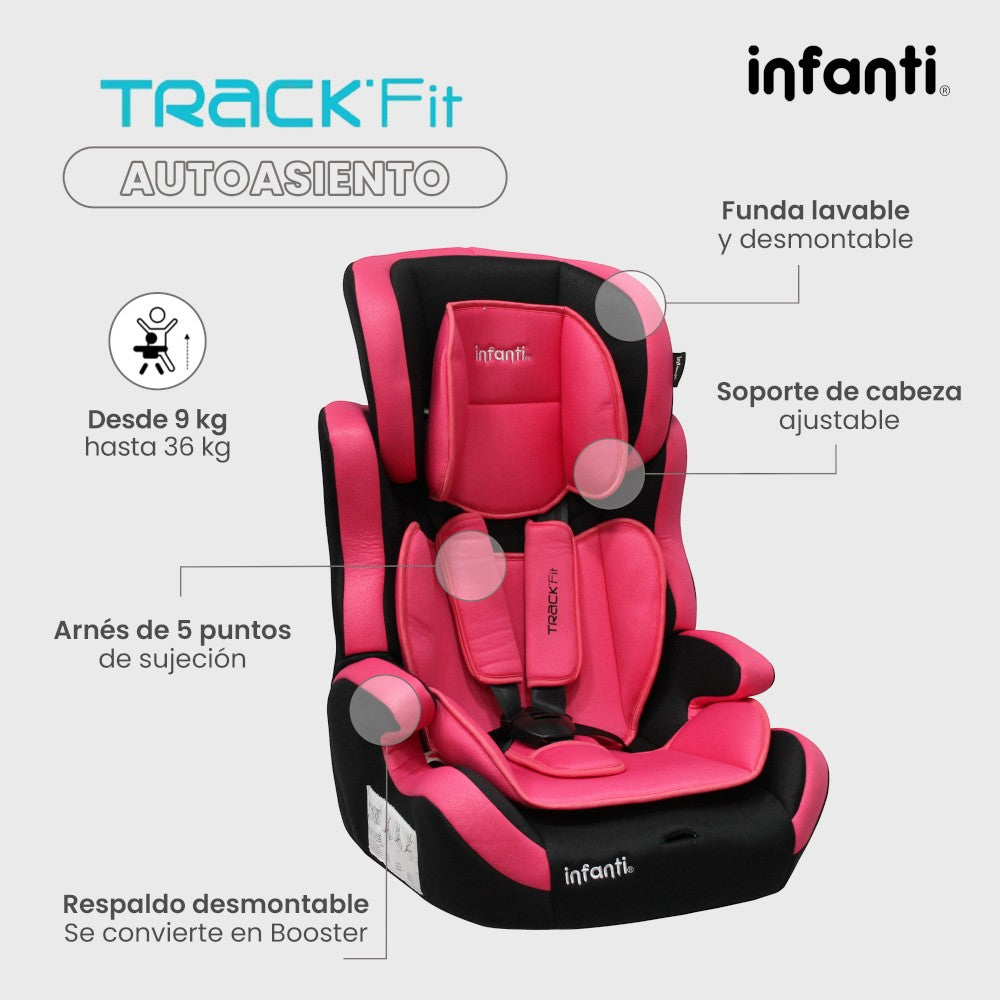 Autoasiento Infanti Track Fit Booster Grupo 1, 2 y 3 Anclaje Universal