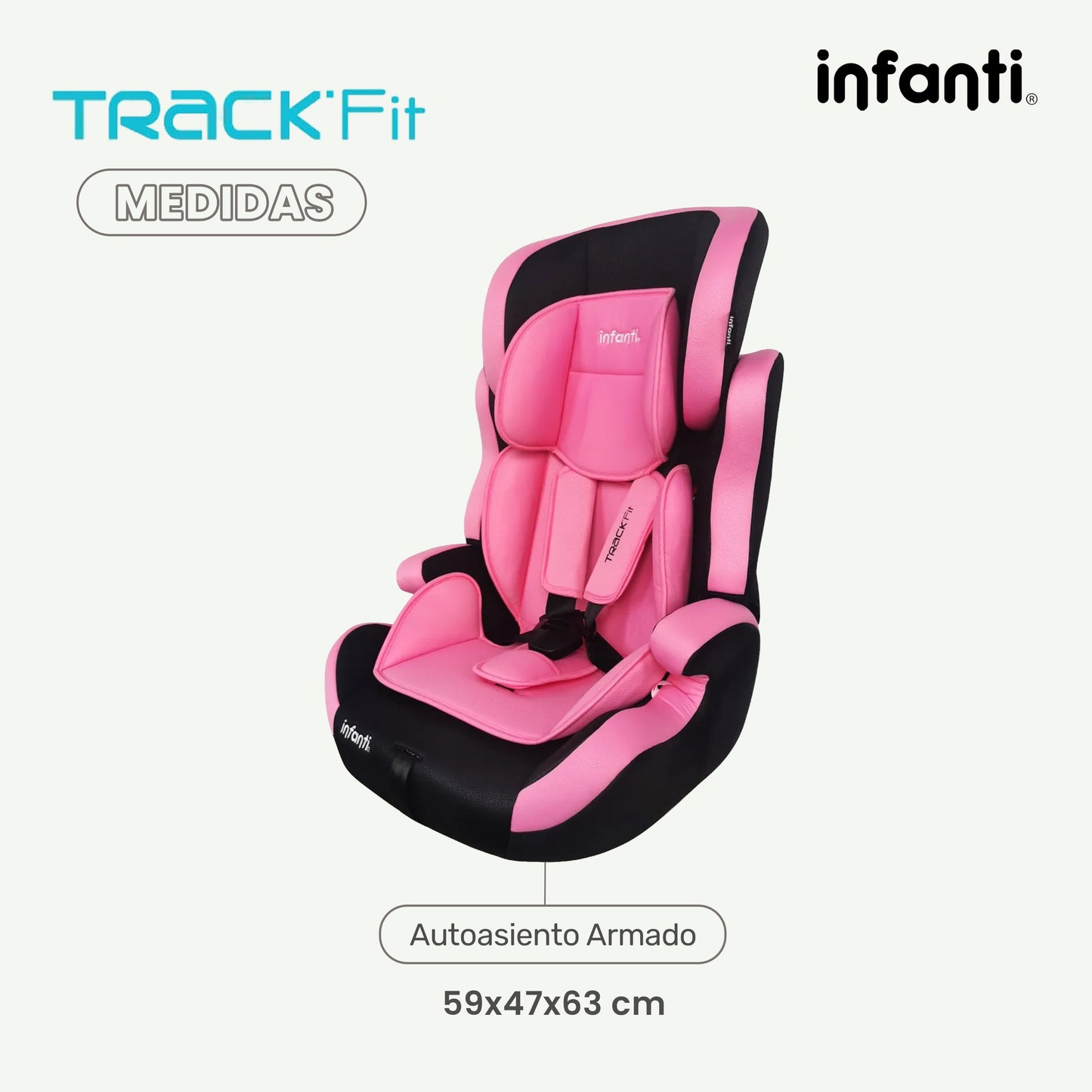 Autoasiento Infanti Track Fit Booster Grupo 1, 2 y 3 Anclaje Universal