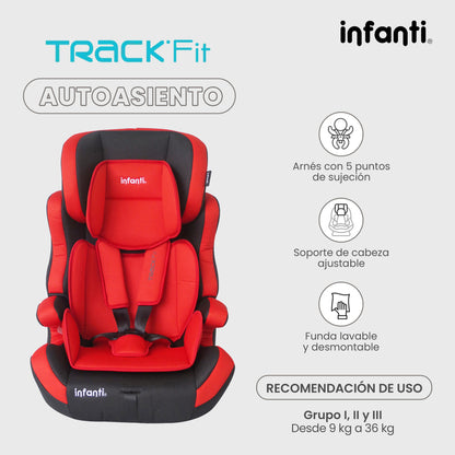 Autoasiento Infanti Track Fit Booster Grupo 1, 2 y 3 Anclaje Universal