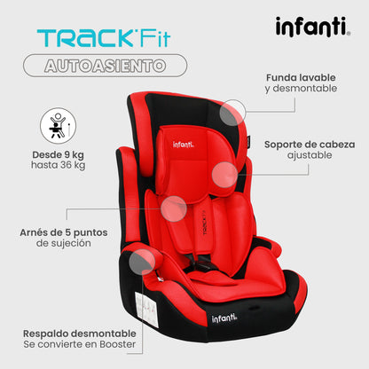 Autoasiento Infanti Track Fit Booster Grupo 1, 2 y 3 Anclaje Universal