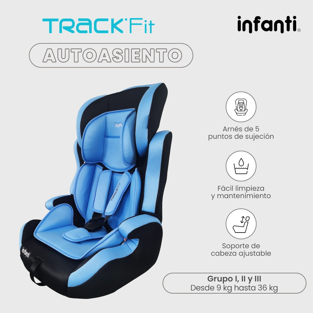Autoasiento Infanti Track Fit Booster Grupo 1, 2 y 3 Anclaje Universal