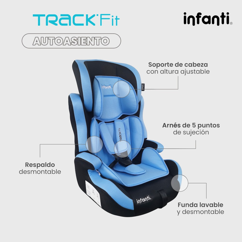 Autoasiento Infanti Track Fit Booster Grupo 1, 2 y 3 Anclaje Universal