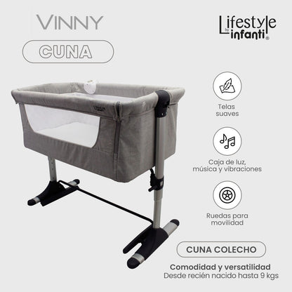 Cuna Colecho Vinny  Infanti Con Caja Musical Y Vibración