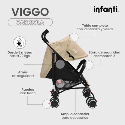 Carriola Para Bebé Infanti Viggo Ligera Con Barra