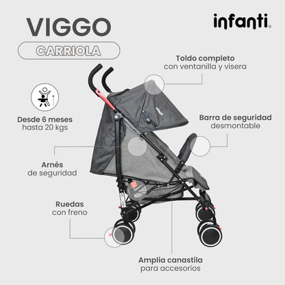 Carriola Para Bebé Infanti Viggo Ligera Con Barra