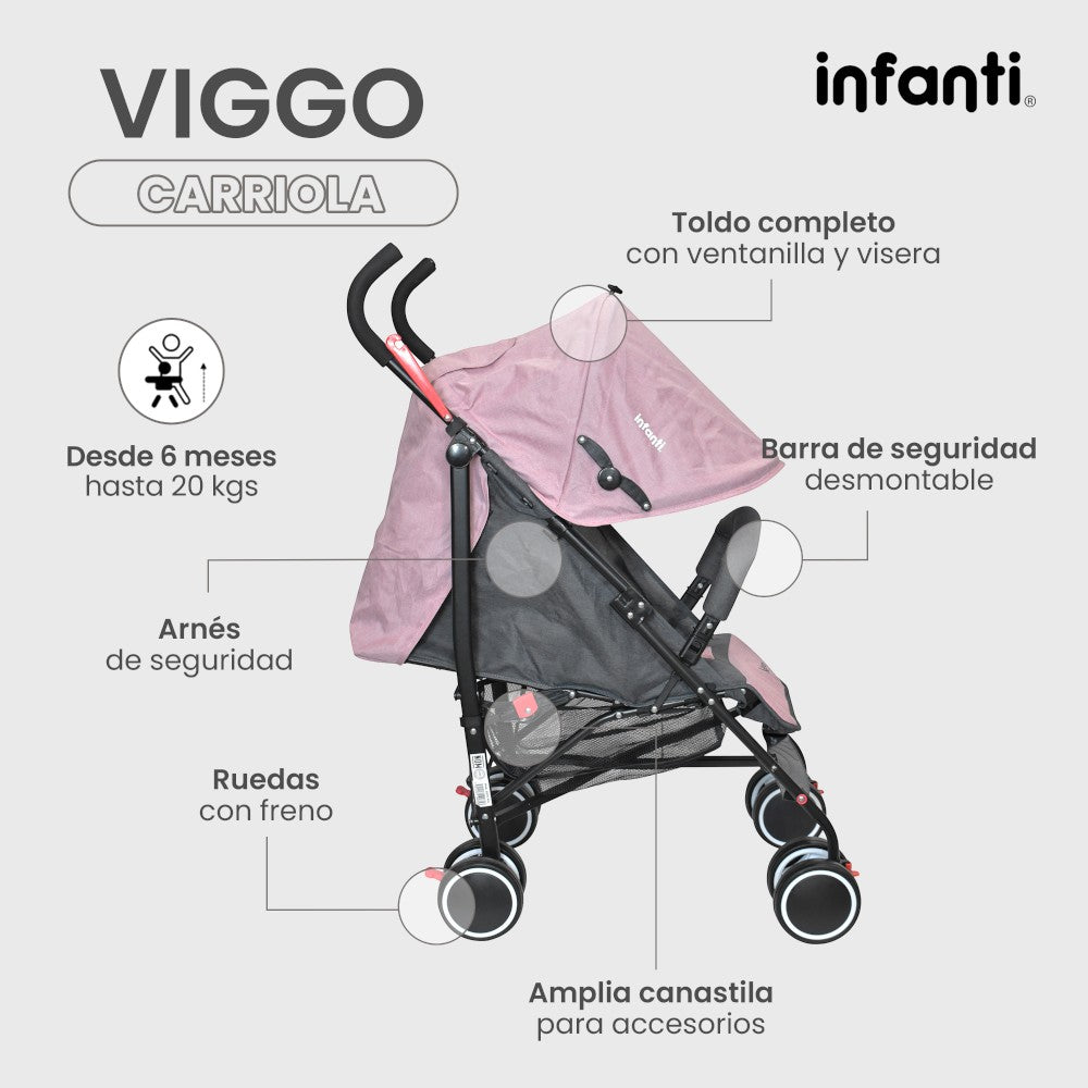Carriola Para Bebé Infanti Viggo Ligera Con Barra