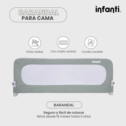 Barandal de Seguridad para Cama Infanti Color Gris